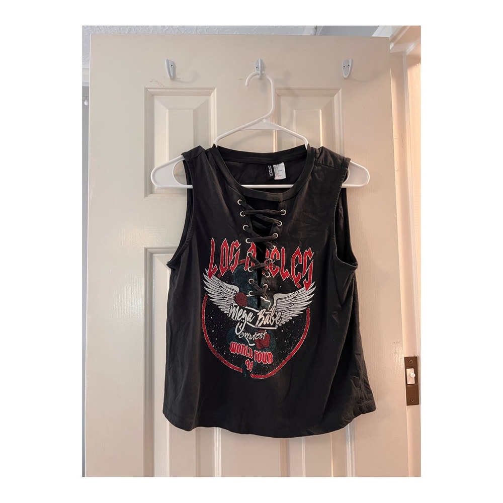 Los Angeles Lace Up Front Tank Top